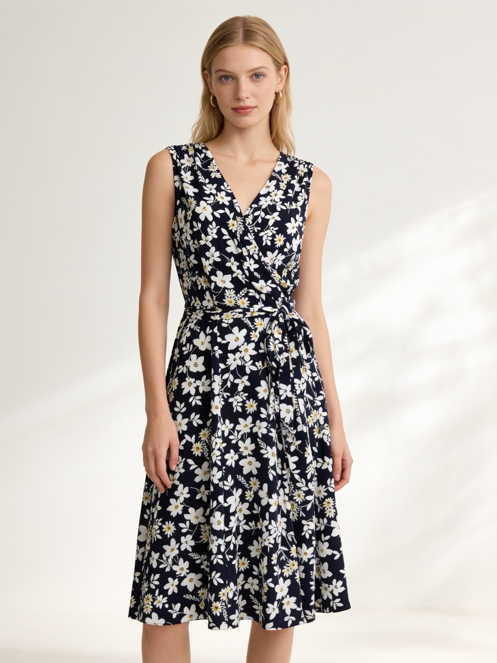 Jessica Howard Floral Faux Wrap Fit & Flare Midi Dress 8P